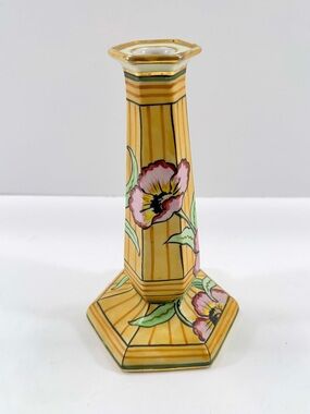 Antique 1900s Nippon Morimura Brothers Candle Holder Hand Painted Poppies 8.25”
